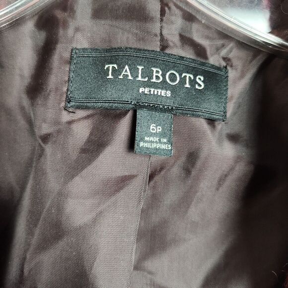 Talbots Petites Tweed Blazer Women's 6P Red/Orange Double-Breasted Wool Blend - Picture 7 of 9